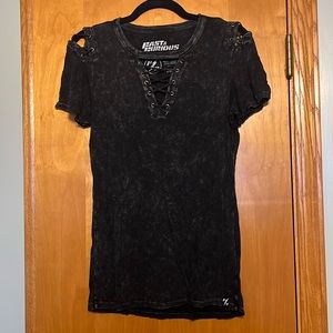 Fast and furious cold shoulder top